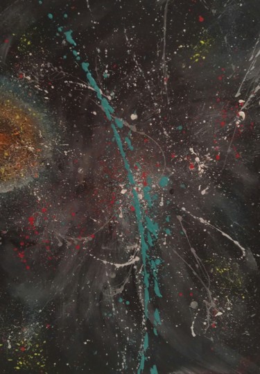Malerei mit dem Titel "Cosmic Theory" von Kalamity Jay, Original-Kunstwerk, Acryl