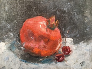 Картина под названием "Гранат, фрукты" - Дарья Калашникова, Подлинное произведение искусства, Масло