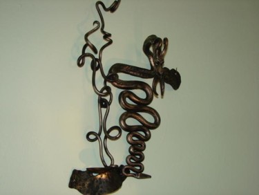 Sculpture titled "Smoke dragon" by Steven Kalb, Original Artwork, Metals