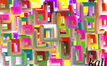 Digitale Kunst getiteld "Géométrique" door Kali, Origineel Kunstwerk, Digitaal Schilderwerk