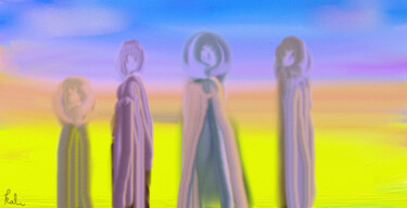 Arts numériques intitulée "Les anges" par Kali, Œuvre d'art originale, Peinture numérique