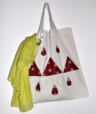 Artisanat intitulée "* Tote Bag Rainy Da…" par Kaliart, Œuvre d'art originale, Sacs et Bagages