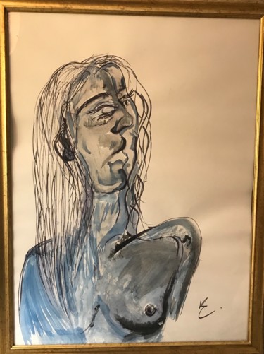 Painting titled "Belle" by Kalissa Mbia, Original Artwork, Watercolor