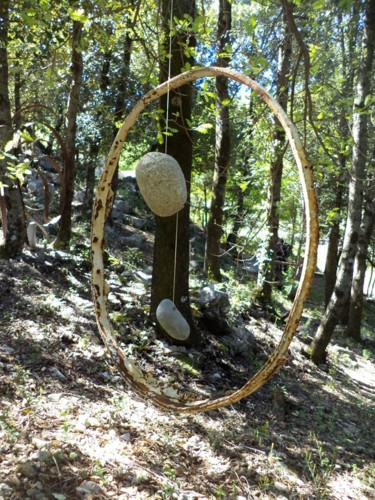 Sculpture titled "Le Cercle" by Kalizae, Original Artwork, Metals