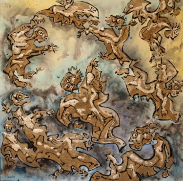 Peinture intitulée "Heavens dyptich 1" par Kalin Balev, Œuvre d'art originale