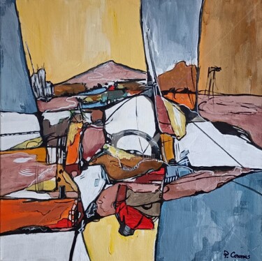 Painting titled "ROAD TRIP" by Pascale Corones, Original Artwork, Acrylic Mounted on Wood Stretcher frame