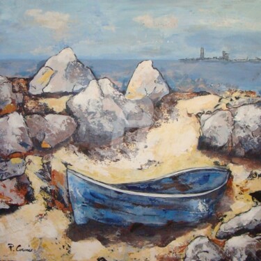 Malerei mit dem Titel "Mar i Pau" von Pascale Corones, Original-Kunstwerk, Acryl