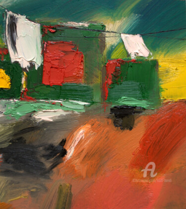 Pintura titulada "Les couleurs du vent" por Kam Bendi, Obra de arte original, Oleo