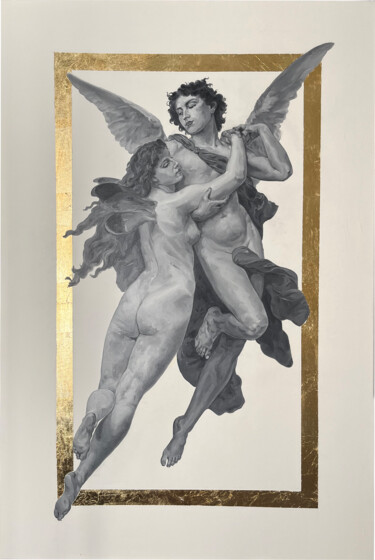 Pittura intitolato "unconscious homage" da Dar A Kamaeva, Opera d'arte originale, Olio Montato su Telaio per barella in legno