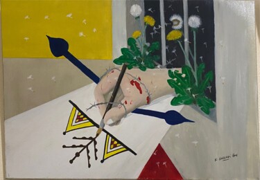 Malerei mit dem Titel "l'opiniâtre" von Kamal Baxter, Original-Kunstwerk, Öl
