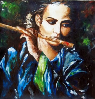 Painting titled "music 2 oil/canvas…" by Kamal Devnatha, Original Artwork