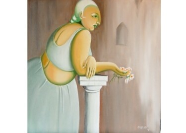 Painting titled "fatsos- 1 oil on ca…" by Kamal Devnatha, Original Artwork