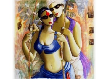 Painting titled "saawan_acrylic_on_c…" by Kamal Devnatha, Original Artwork