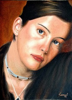 Painting titled "Liv Tyler" by Bhandarik, Original Artwork, Oil