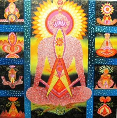 Painting titled "God particle" by Kamal Sharma, Original Artwork, Oil