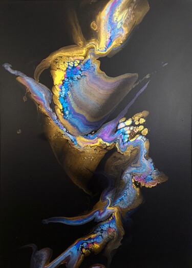 Peinture intitulée "BOREALE ( Toile acr…" par Kamel Fettous (L’Atelier Pouring), Œuvre d'art originale, Acrylique Monté sur…