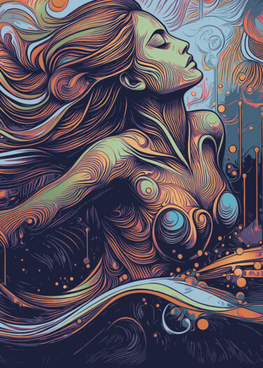 Digitale Kunst mit dem Titel "Sea Queen" von Kamelyon, Original-Kunstwerk, Digitale Malerei