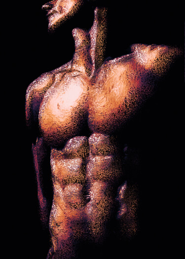 Digital Arts titled "Hot Man" by Kamelyon, Original Artwork, Digital Painting