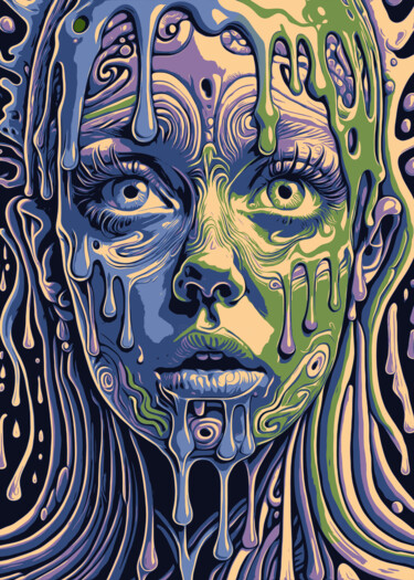 Цифровое искусство под названием "Facial" - Kamelyon, Подлинное произведение искусства, Цифровая живопись