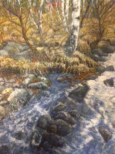Painting titled "River" by Kami Spasova, Original Artwork, Oil