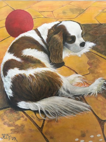 Painting titled "Charly" by Kami Spasova, Original Artwork, Oil