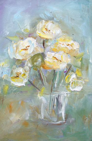 Malarstwo zatytułowany „kwiaty” autorstwa Kamila Kretus, Oryginalna praca, Olej