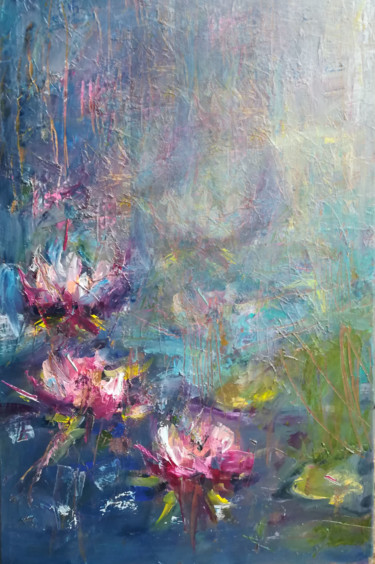 Malerei mit dem Titel "flowers" von Kamila Kretus, Original-Kunstwerk, Öl