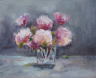Malarstwo zatytułowany „flowers 4” autorstwa Kamila Kretus, Oryginalna praca, Olej