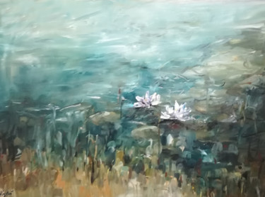 Peinture intitulée "waterflowers1" par Kamila Kretus, Œuvre d'art originale, Huile