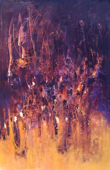 Peinture intitulée "flame4" par Kamila Kretus, Œuvre d'art originale, Huile Monté sur Châssis en bois