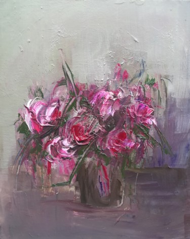 Malarstwo zatytułowany „flowers6” autorstwa Kamila Kretus, Oryginalna praca, Olej