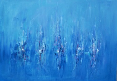 Painting titled "blue depth" by Kamila Kretus, Original Artwork, Oil