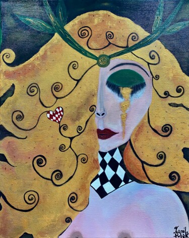 Malarstwo zatytułowany „Złota/Goldilocks” autorstwa Kamila Polak, Oryginalna praca, Akryl