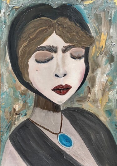 Painting titled "The Weaver" by Kamila Polak, Original Artwork, Oil