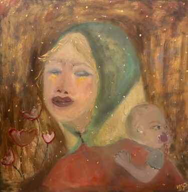 Peinture intitulée "Maternity" par Kamila Polak, Œuvre d'art originale, Huile