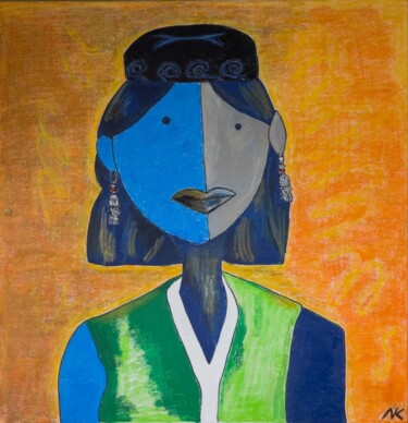 Картина под названием "Внучка" - Камила Сидикова, Подлинное произведение искусства, Мел