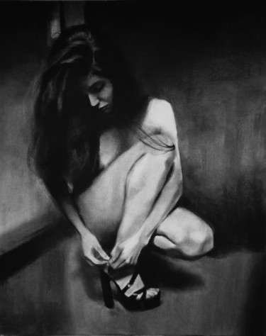 Drawing titled "Glimmer" by Kamila Ossowska, Original Artwork, Charcoal