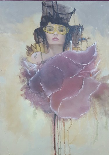 Картина под названием "female flower" - Kamilia, Подлинное произведение искусства, Масло
