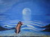 Peinture intitulée "Baignade au bord de…" par Kamilion, Œuvre d'art originale