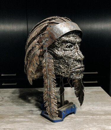 「Chief」というタイトルの彫刻 Kamil Zaitzによって, オリジナルのアートワーク, ステンレス鋼