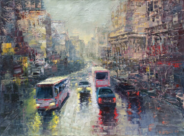 Картина под названием "After rain" - Kamo Atoyan, Подлинное произведение искусства, Масло Установлен на Деревянная рама для…