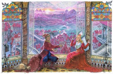 Картина под названием "Russian fairy tale.…" - Kamolla, Подлинное произведение искусства, Масло