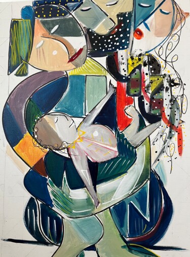 Malerei mit dem Titel "Mila" von Kams, Original-Kunstwerk, Acryl