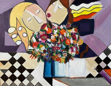 Schilderij getiteld "C’est le bouquet" door Kams, Origineel Kunstwerk, Acryl