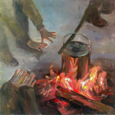 Malerei mit dem Titel "Warmly(Oil painting…" von Kamsar Ohanyan, Original-Kunstwerk, Öl