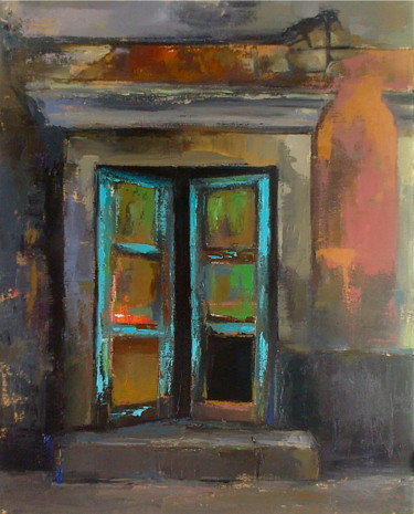Pintura titulada "Old door(Oil painti…" por Kamsar Ohanyan, Obra de arte original, Oleo