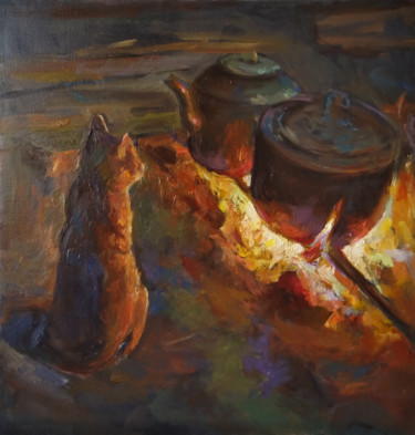 Malerei mit dem Titel "Winter fairy tale (…" von Kamsar Ohanyan, Original-Kunstwerk, Öl Auf Keilrahmen aus Holz montiert