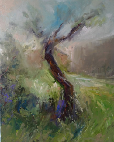 Painting titled "Storm (40x50cm, oil…" by Kamsar Ohanyan, Original Artwork, Oil Mounted on Wood Stretcher frame