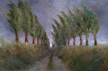 Картина под названием "Storm (40x60cm, oil…" - Kamsar Ohanyan, Подлинное произведение искусства, Масло Установлен на Деревян…