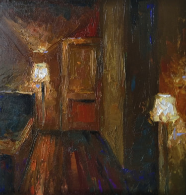 「Room of lights (25x…」というタイトルの絵画 Kamsar Ohanyanによって, オリジナルのアートワーク, オイル ウッドストレッチャーフレームにマウント